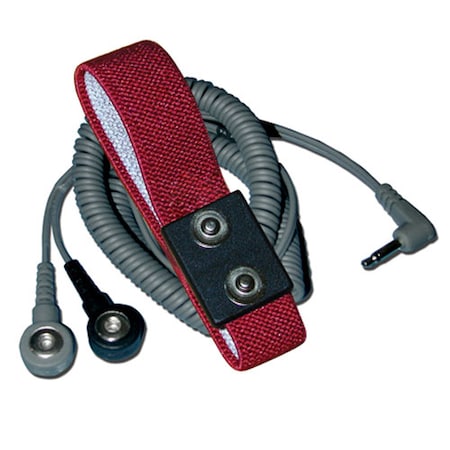 Dual Wire Wrist Strap, Red/Black, 4mm